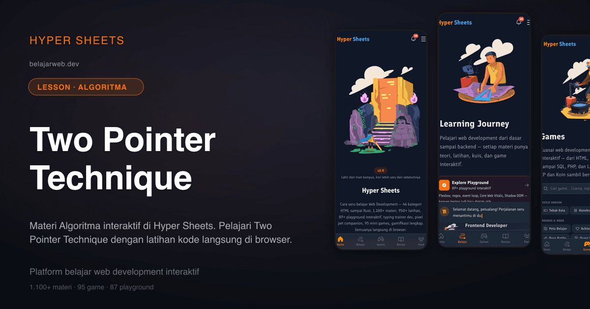 Two Pointer Technique — Algoritma — Hyper Sheets