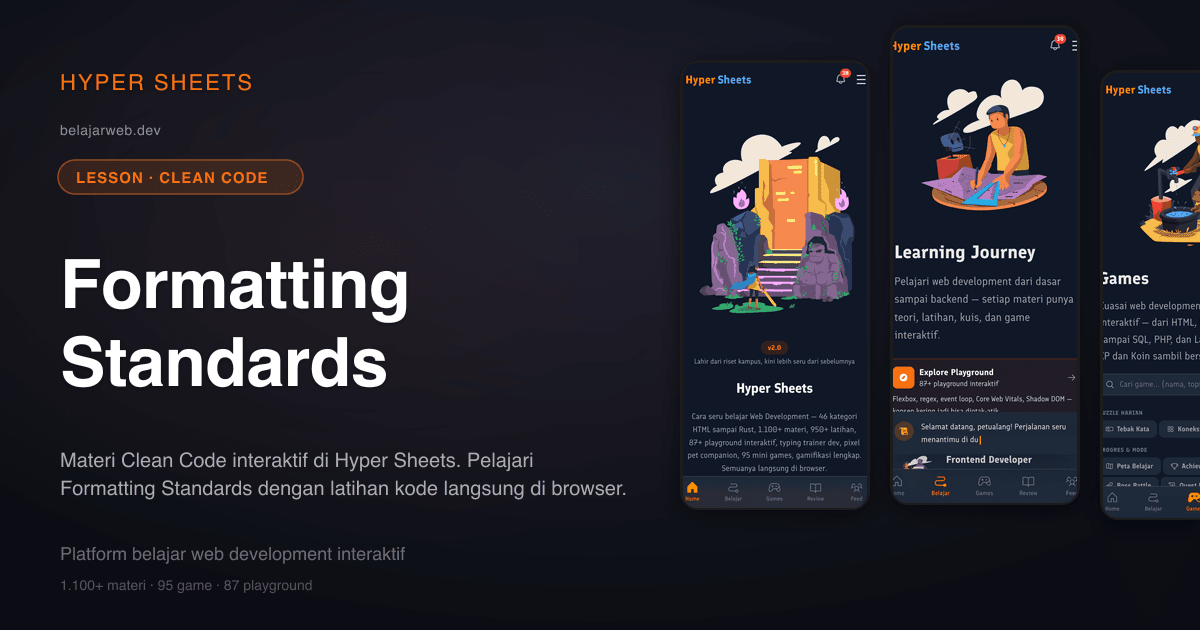 Formatting Standards — Clean Code — Hyper Sheets