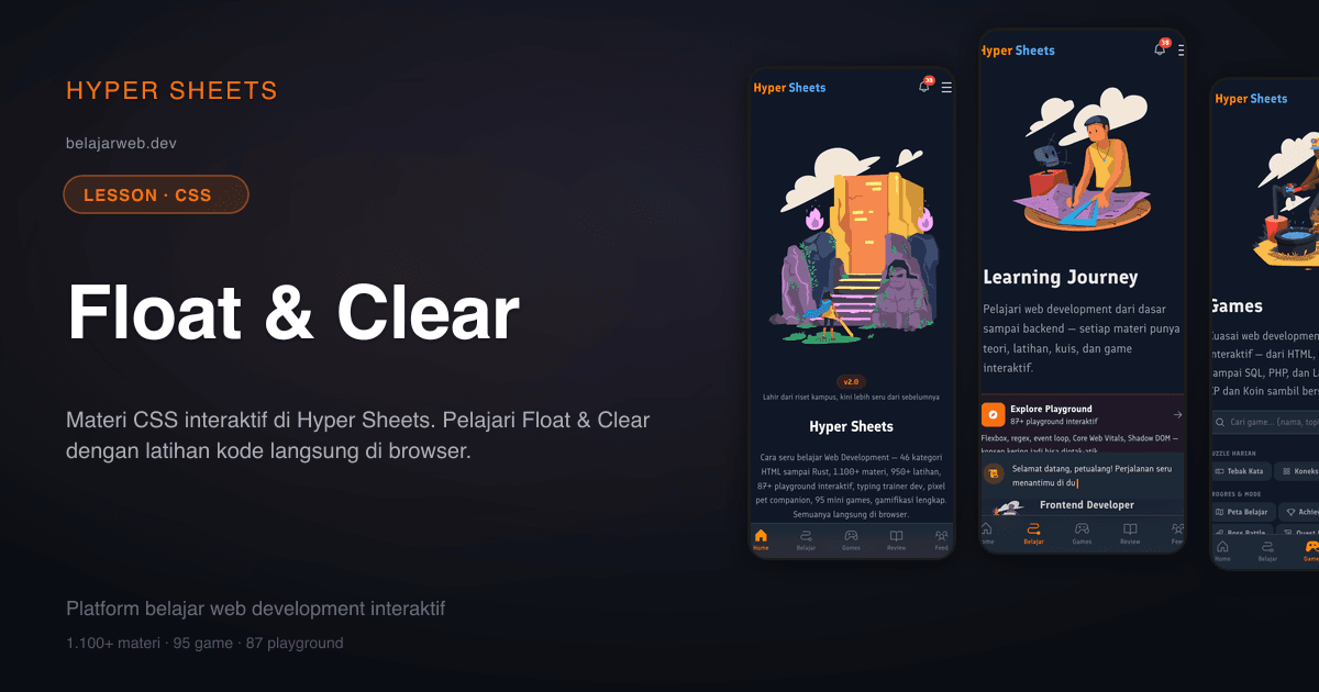 Float & Clear — CSS — Hyper Sheets