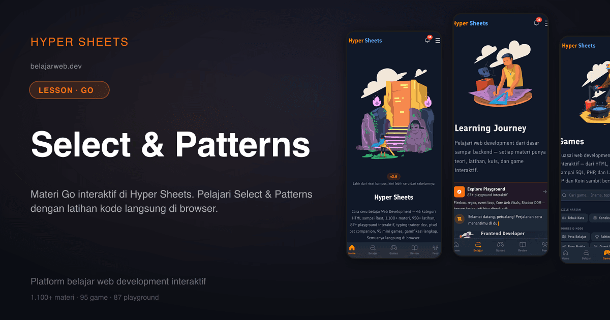Select & Patterns — Go — Hyper Sheets