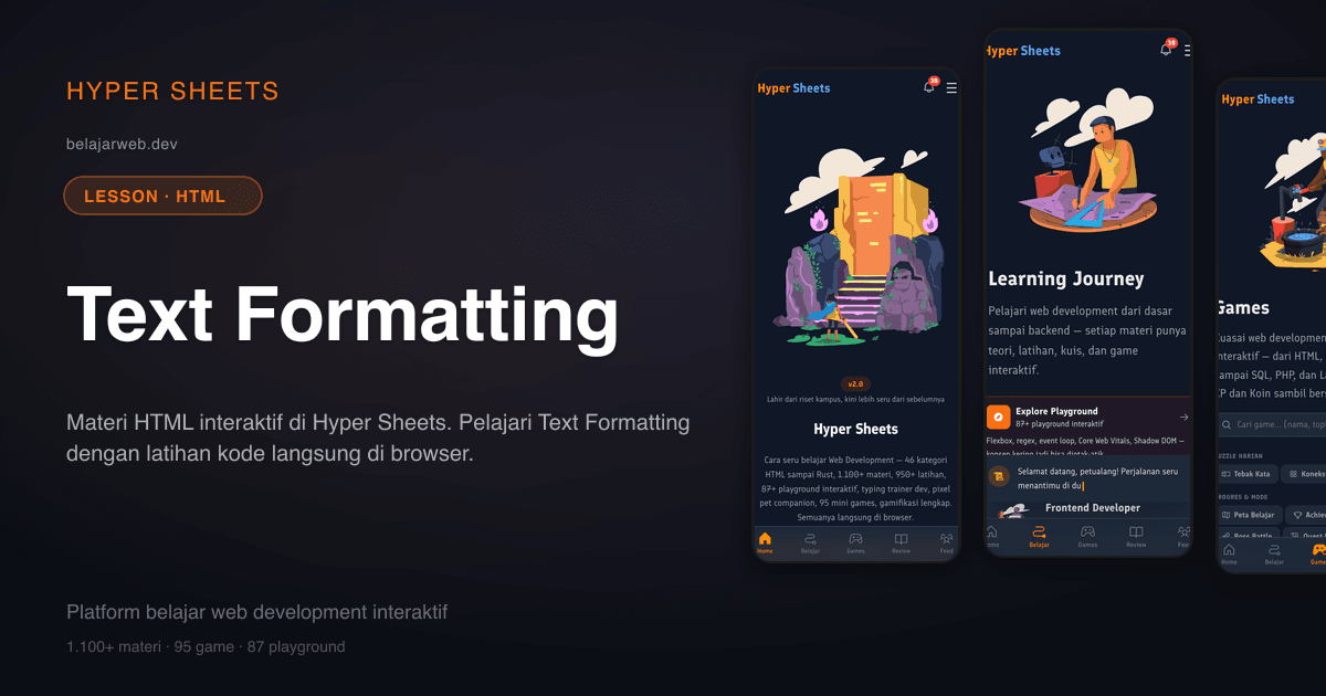 Text Formatting — HTML — Hyper Sheets