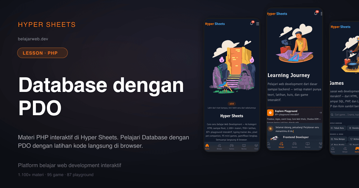 Database dengan PDO — PHP — Hyper Sheets