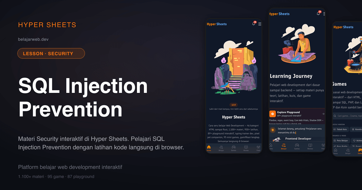 SQL Injection Prevention — Security — Hyper Sheets