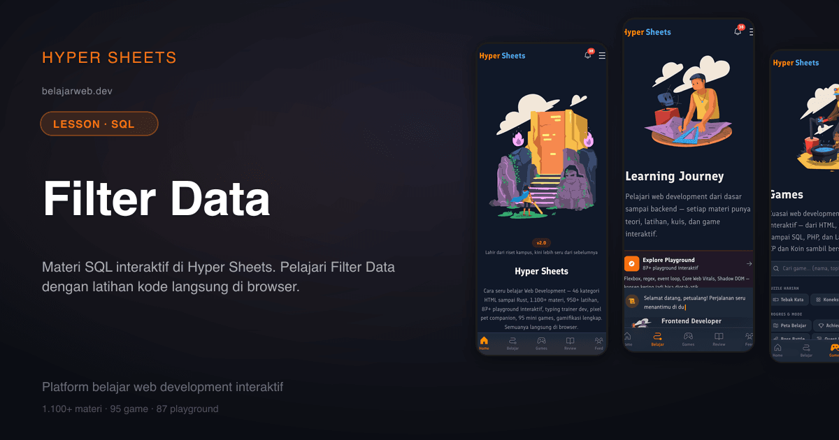 Filter Data — SQL — Hyper Sheets