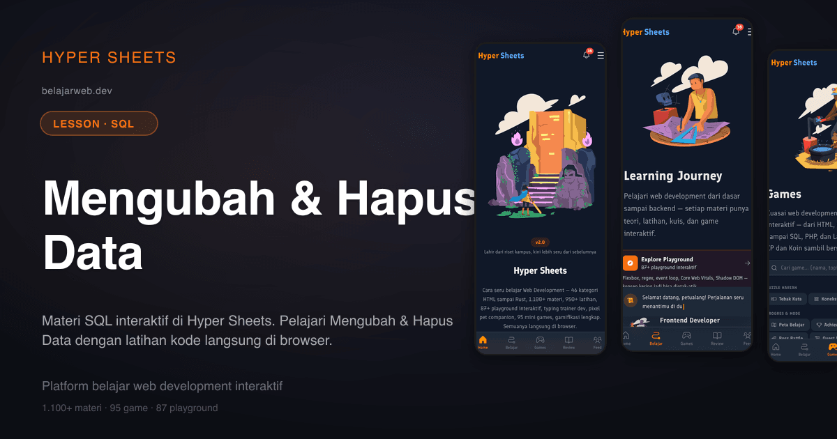 Hapus Sql Mengubah & Hapus Data — SQL — Hyper Sheets