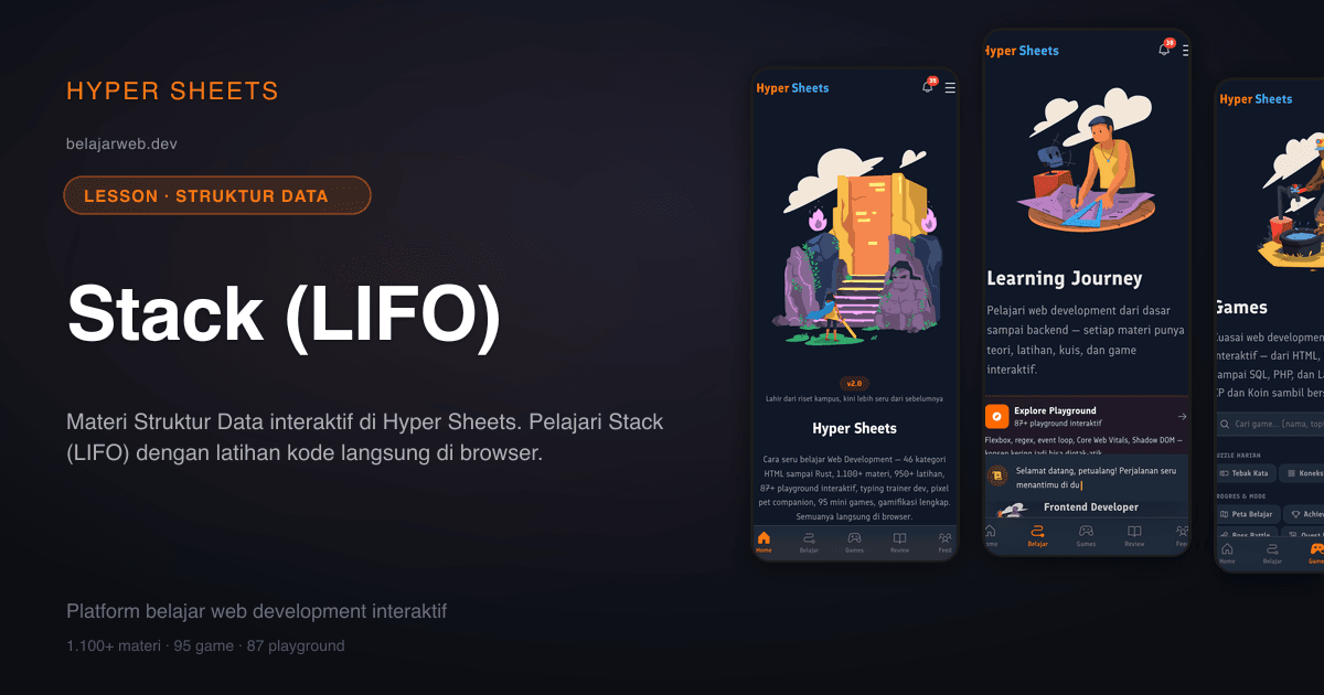 python stack: implementing lifo data structures |... Stack (LIFO) β Struktur Data β Hyper Sheets