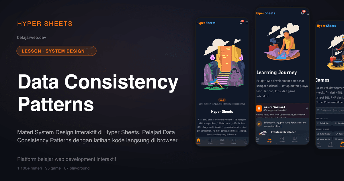 Kuis Data Consistency Patterns — System Design — Hyper Sheets