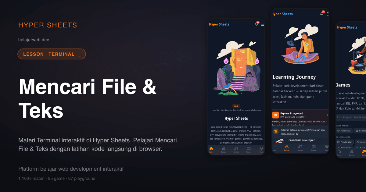 File Rsc To Teks Mencari File & Teks — Terminal — Hyper Sheets