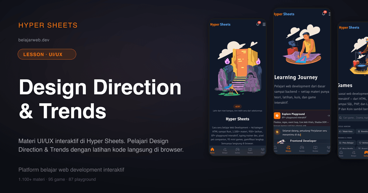 Design Direction & Trends — UI/UX — Hyper Sheets