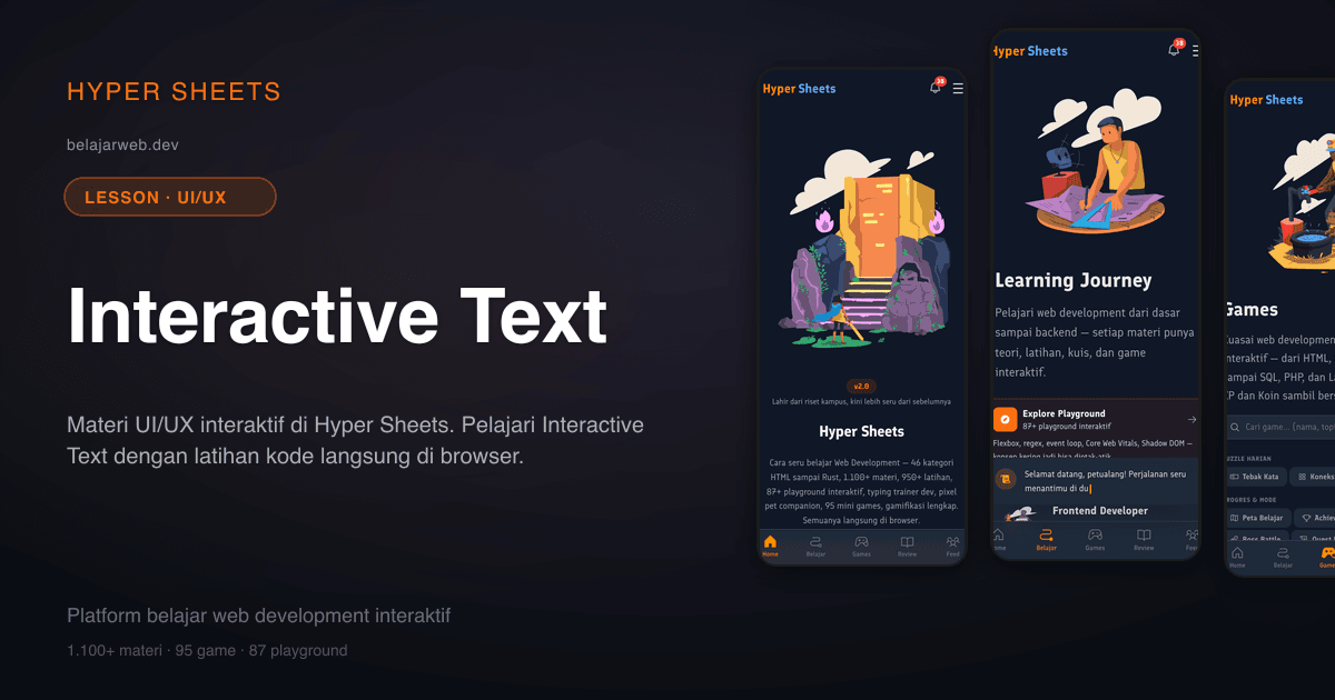 Interactive Text — UI/UX — Hyper Sheets