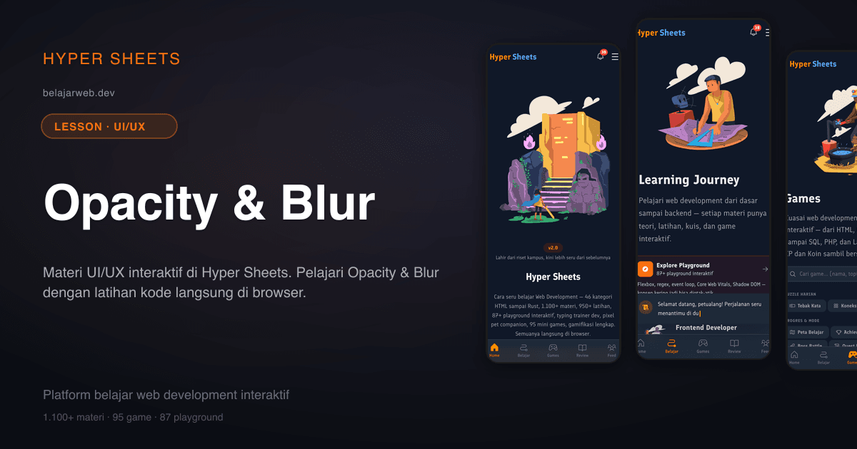 Opacity & Blur — UI/UX — Hyper Sheets