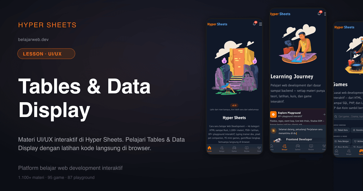 Tables & Data Display — UI/UX — Hyper Sheets