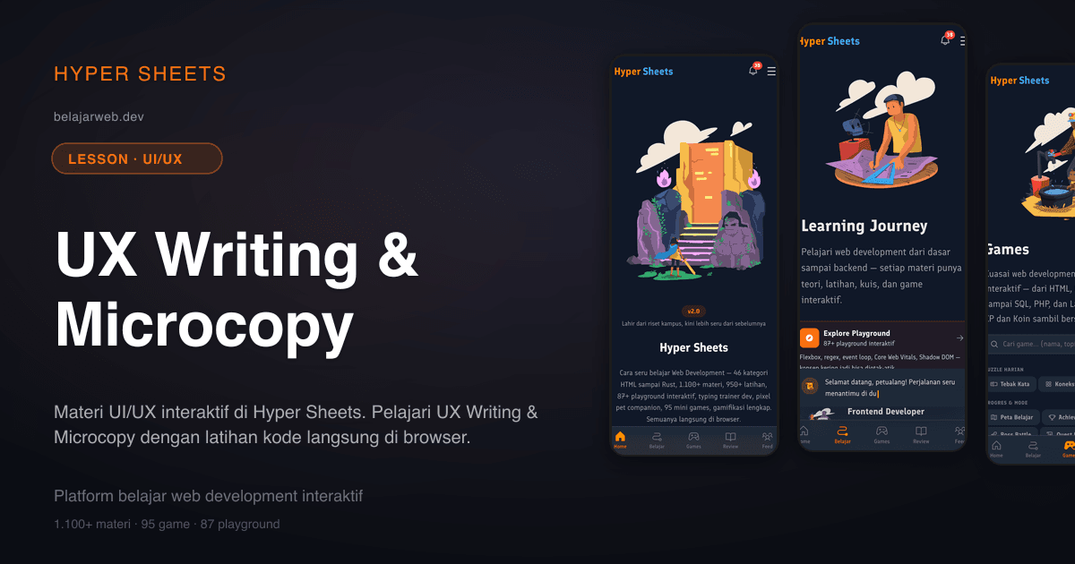 UX Writing & Microcopy — UI/UX — Hyper Sheets