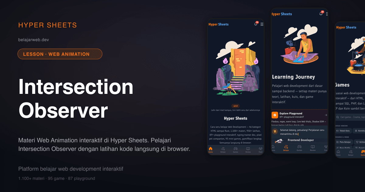 Intersection Observer — Web Animation — Hyper Sheets